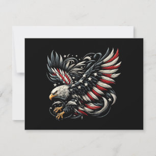 Patriotic American With Eagle And USA Flag Save The Date