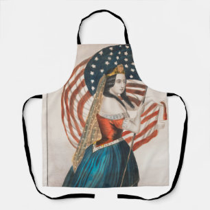 Patriotic American Woman   American Flag   250 USA Apron