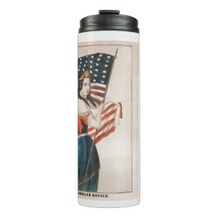 Patriotic American Woman American Flag 250 USA Thermal Tumbler