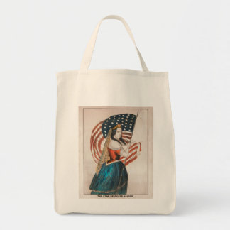 Patriotic American Woman | American Flag Tote Bag
