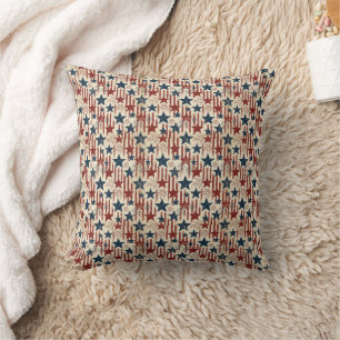 Patriotic Americana USA Fireworks Stars Stripes Cushion