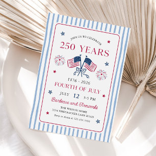 Patriotic America's 250th Anniversary Invitation