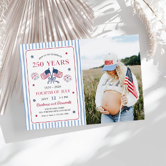 Patriotic America's 250th Anniversary Photo Invitation