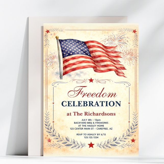 Patriotic America's 250th Freedom Celebration Invitation (Creator Uploaded)