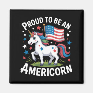Patriotic Americorn Unicorn 4th of July Patriotic  Magnet