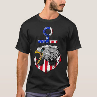 Patriotic Anchor Eagle American Flag Memorial Day T-Shirt