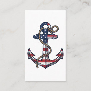 Patriotic Anchor Vintage Vector Design_1 Business Card
