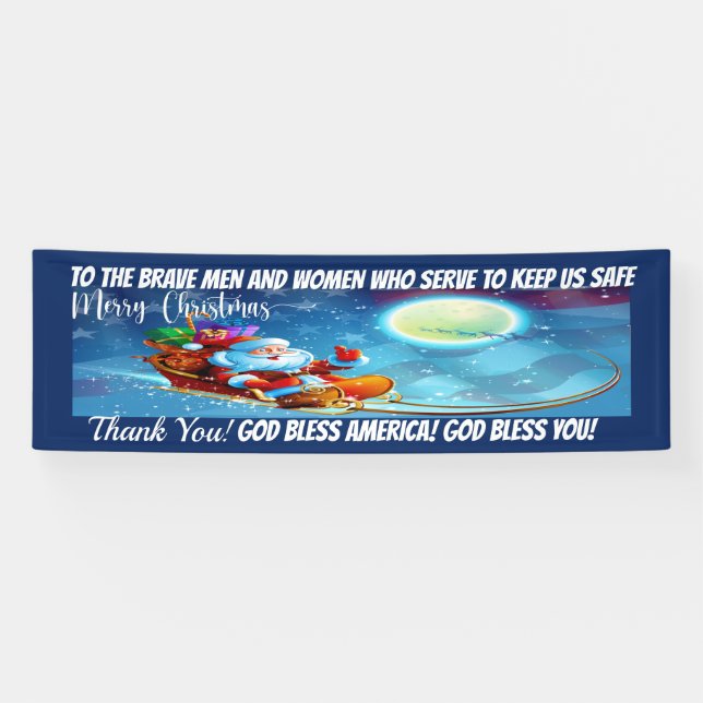 Patriotic and First Responders Christmas Banner (Horizontal)
