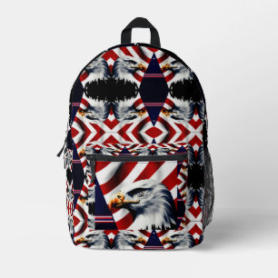 Patriotic and Flag and Eagle Printed Backpack