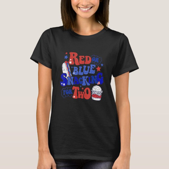 Patriotic And Pregnant Baby Reveal 4th Of July Pre T-Shirt (Front)