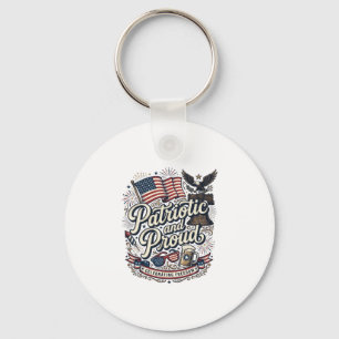 Patriotic and Proud Vintage Fourth of July Key Ring