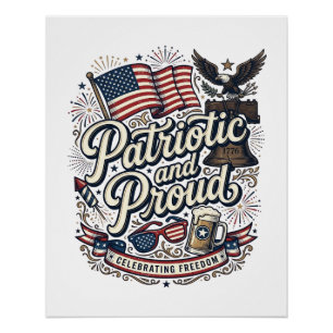Patriotic and Proud Vintage Fourth of July Poster