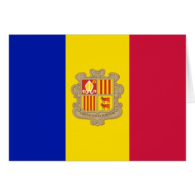 Patriotic Andorra Flag (Front Horizontal)