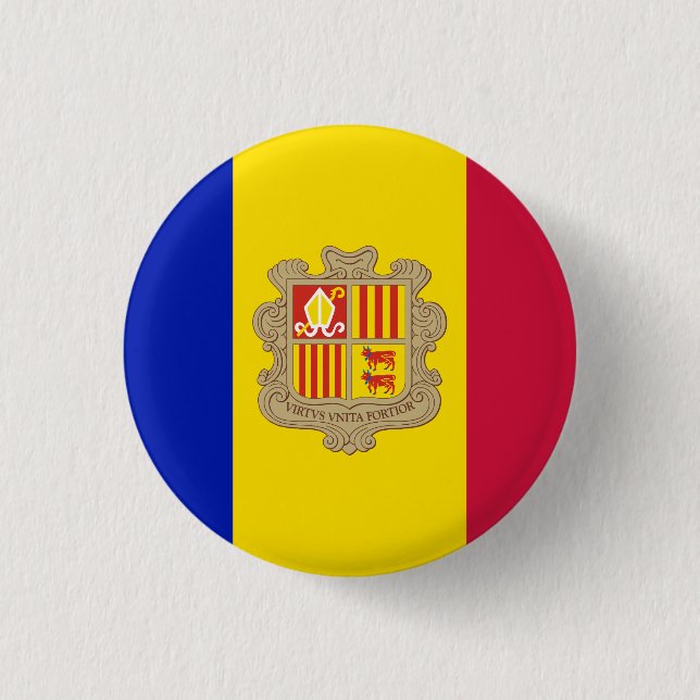 Patriotic Andorra Flag 3 Cm Round Badge (Front)