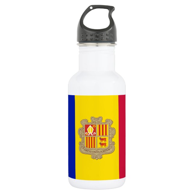 Patriotic Andorra Flag 532 Ml Water Bottle (Front)