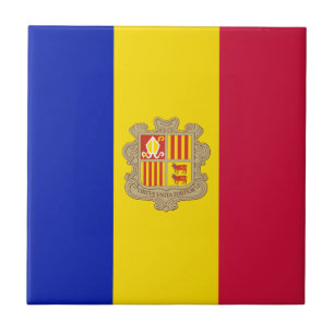 Patriotic Andorra Flag Ceramic Tile