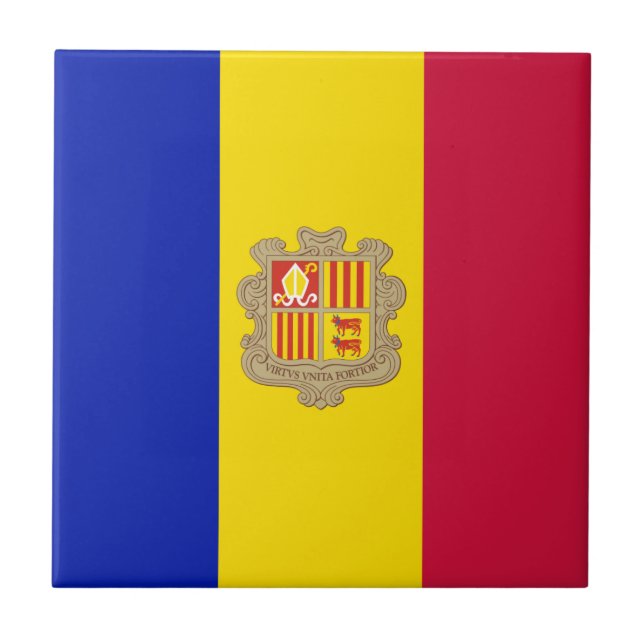Patriotic Andorra Flag Ceramic Tile (Front)