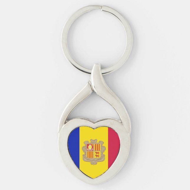 Patriotic Andorra Flag Key Ring (Front)