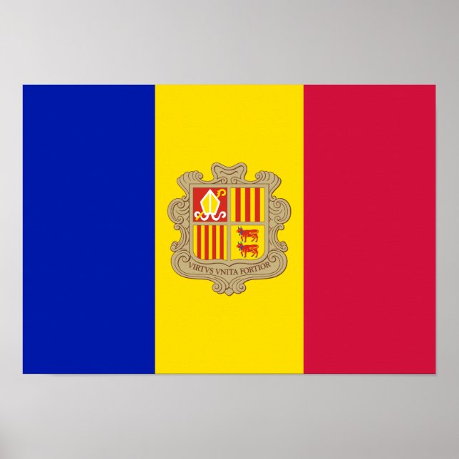 Patriotic Andorra Flag Poster (Front)