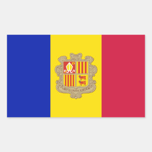 Patriotic Andorra Flag Rectangular Sticker