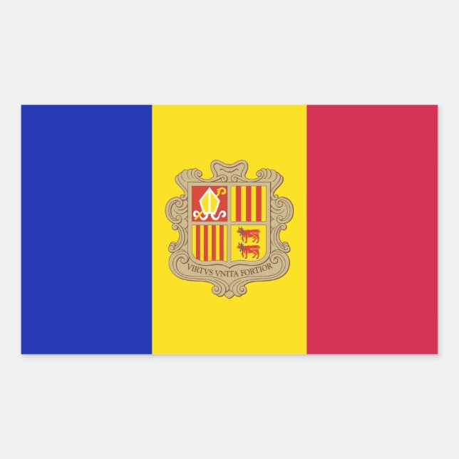 Patriotic Andorra Flag Rectangular Sticker (Front)