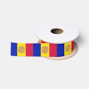 Patriotic Andorra Flag Satin Ribbon