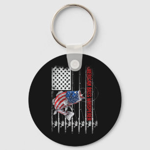 Patriotic Anglers American B Pro Whisperer Fisherm Key Ring