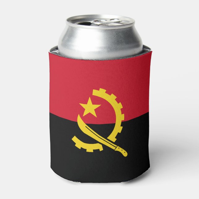 Patriotic Angolan Flag Can Cooler (Can Front)