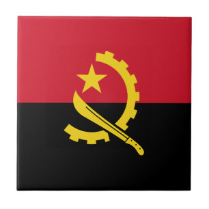 Patriotic Angolan Flag Ceramic Tile