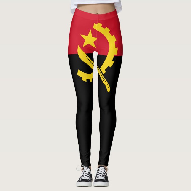 Patriotic Angolan Flag Leggings (Front)