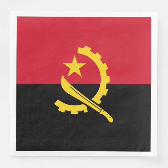 Patriotic Angolan Flag Napkin (Front)