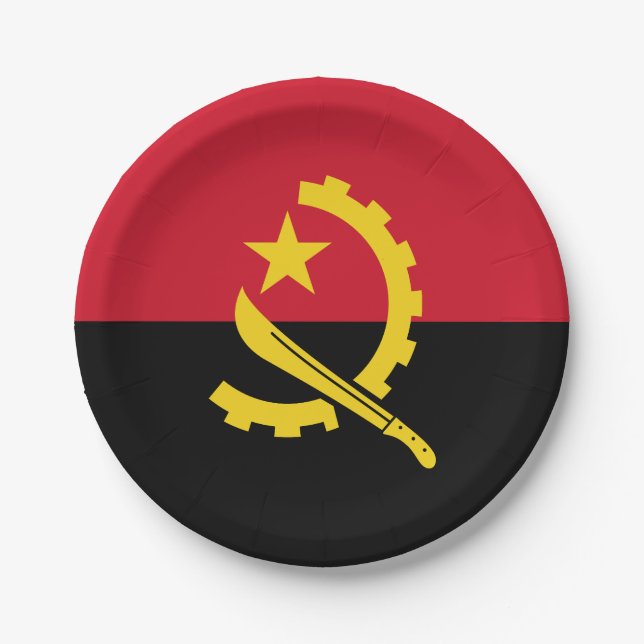 Patriotic Angolan Flag Paper Plate (Front)