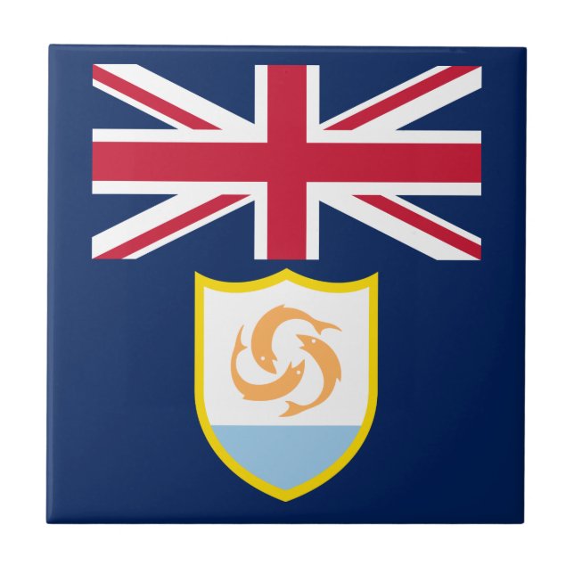 Patriotic Anguilla Flag Ceramic Tile (Front)