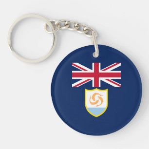 Patriotic Anguilla Flag Keychain