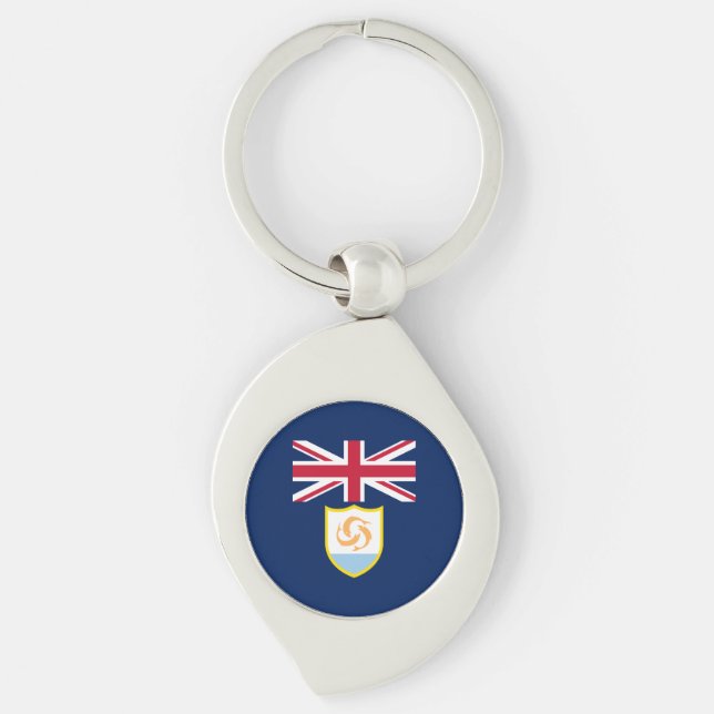 Patriotic Anguilla Flag Keychain (Front)