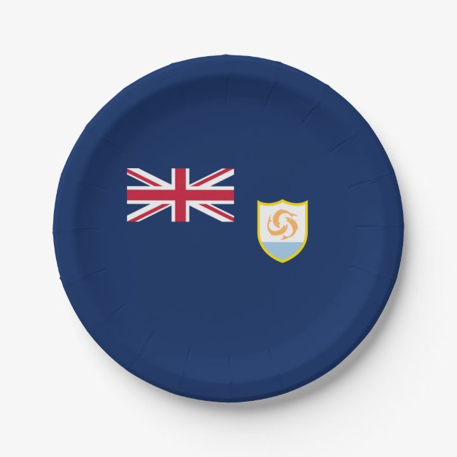 Patriotic Anguilla Flag Paper Plate (Front)