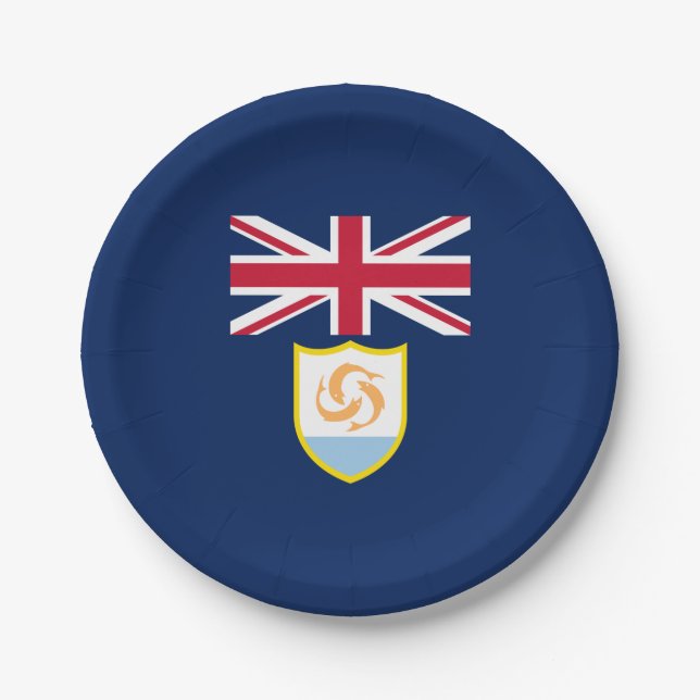 Patriotic Anguilla Flag Paper Plate (Front)