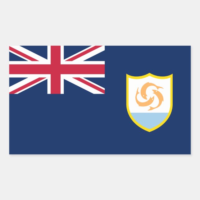 Patriotic Anguilla Flag Rectangular Sticker (Front)