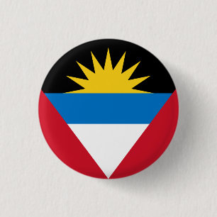 Patriotic Antigua and Barbuda Flag 3 Cm Round Badge