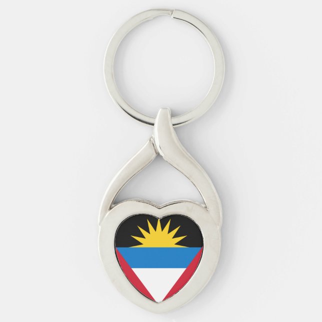 Patriotic Antigua and Barbuda Flag Key Ring (Front)