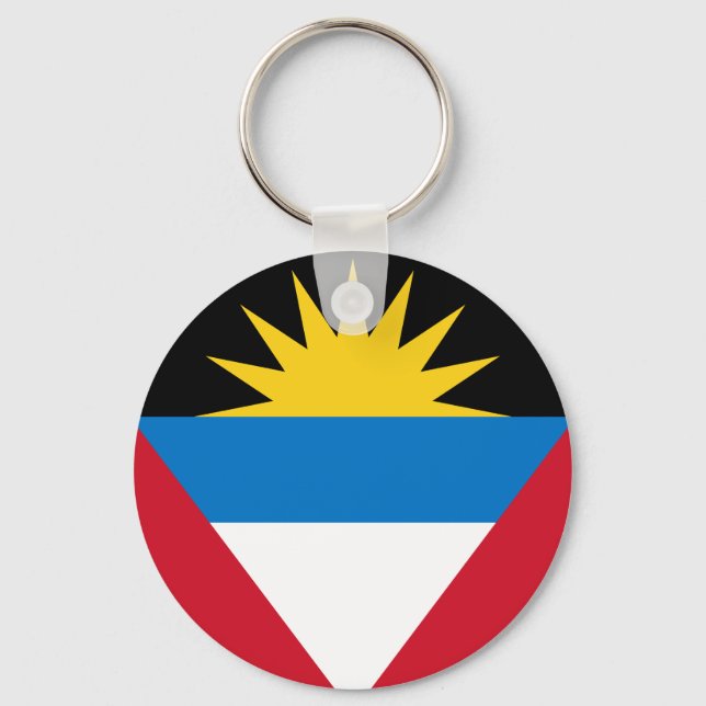 Patriotic Antigua and Barbuda Flag Key Ring (Front)