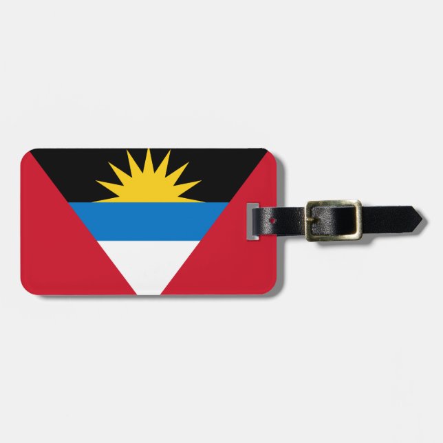 Patriotic Antigua and Barbuda Flag Luggage Tag (Front Horizontal)