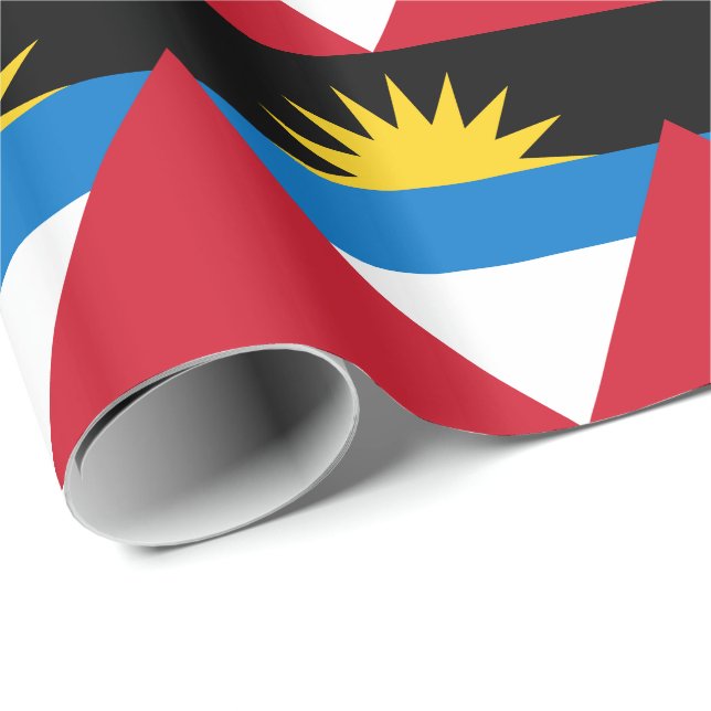 Patriotic Antigua and Barbuda Flag Wrapping Paper (Roll Corner)