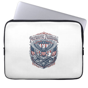 Patriotic Antique Collector Vector Graphic Tee Laptop Sleeve