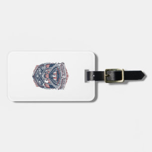 Patriotic Antique Collector Vector Graphic Tee Luggage Tag