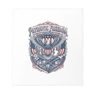 Patriotic Antique Collector Vector Graphic Tee Notepad