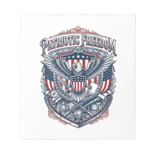 Patriotic Antique Collector Vector Graphic Tee Notepad