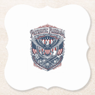 Patriotic Antique Collector Vector Graphic Tee Paper Coaster