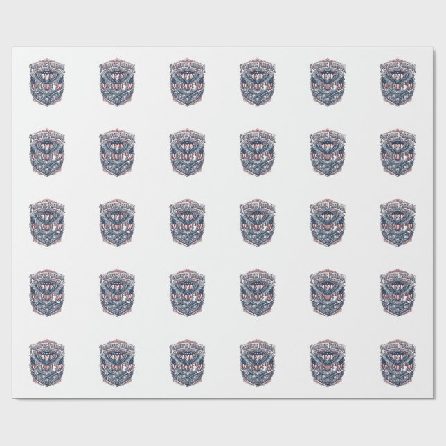 Patriotic Antique Collector Vector Graphic Tee Wrapping Paper (Flat)
