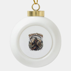 Patriotic Apocalyptic Liberty Reaper Zombie Apocal Ceramic Ball Christmas Ornament